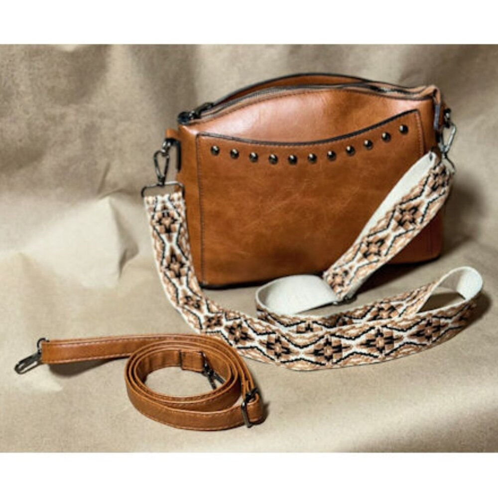 Sam & Hadley Brown Leather Crossbody Handbag